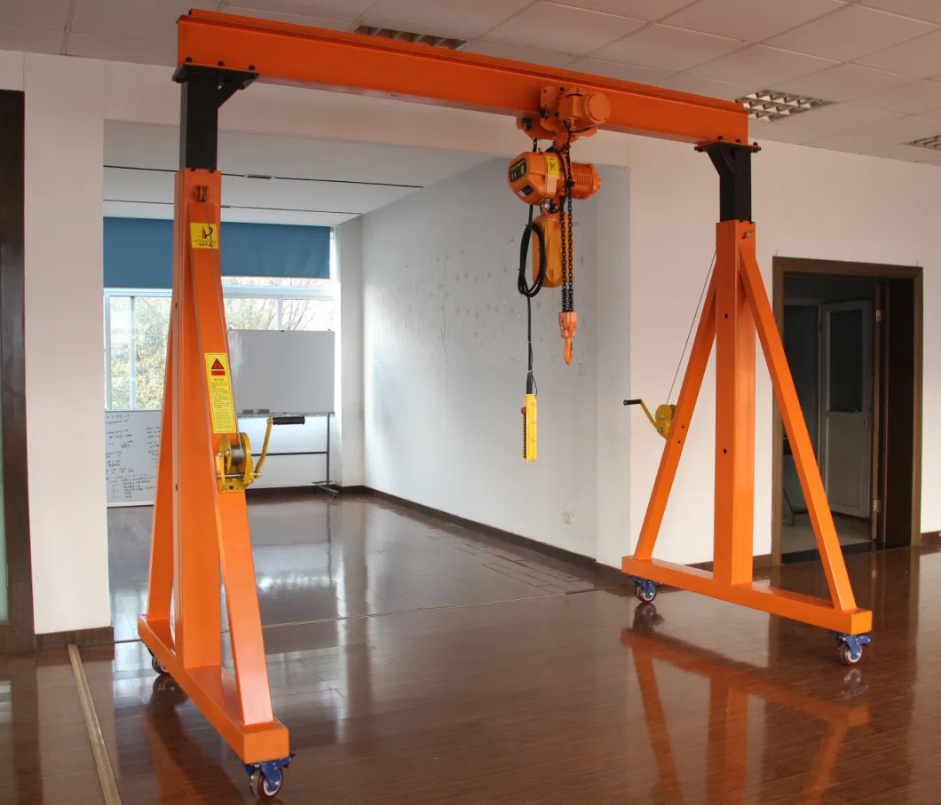 Hot Sales Liftor Cranes 0.5 1 2 3 5 10 Ton Flexible Adjustable Motorized Portable Gantry Cranes with Electric Chain Hoist