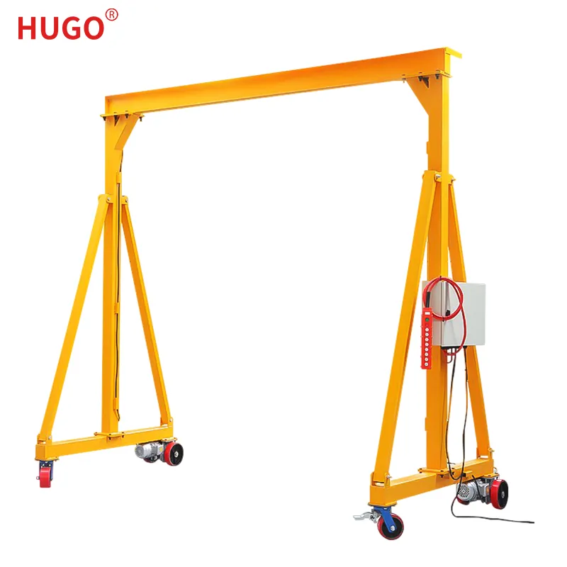 휴대용 알루미늄 소형 3톤 전기/수동 알루미늄 갠트리 크레인 높이 조절 가능